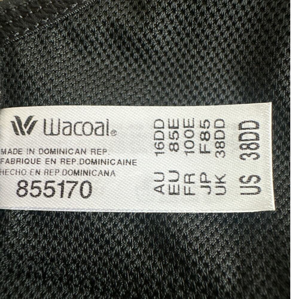 Wacoal Simone Sport 855170 Underwire Bra Black High Impact Women's 38DD - Picture 5 of 5